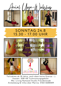 Aushang Aerial Yoga Workshop 24.08 Aerial Yoga Freudenstadt