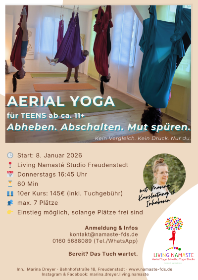 Aerial Yoga Teens Flyer Freudenstadt Aerial Yoga Teens, Yoga Freudenstadt, Marina Dreyer