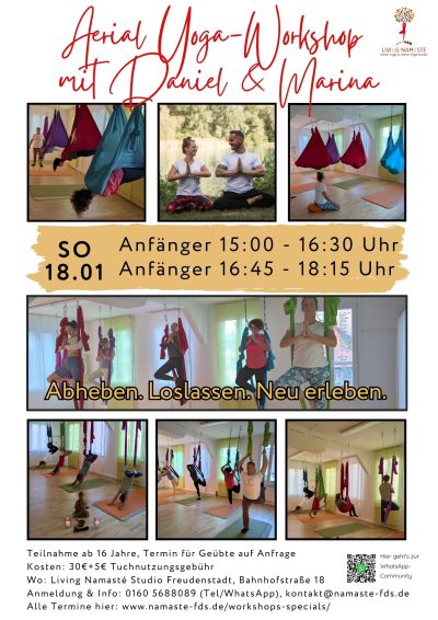 Aerial Yoga Workshop, Living Namaste, Marina Dreyer