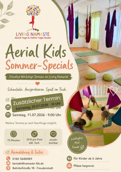 Aerial Yoga Kinder, Sommer, Living Namasté Freudenstadt, Marina Dreyer