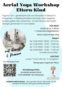 Eltern-Kind Workshop, Living Namaste, Aerial Yoga, Marina Dreyer