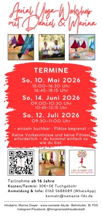 Aerial Yoga Workshop Mai bis Juli