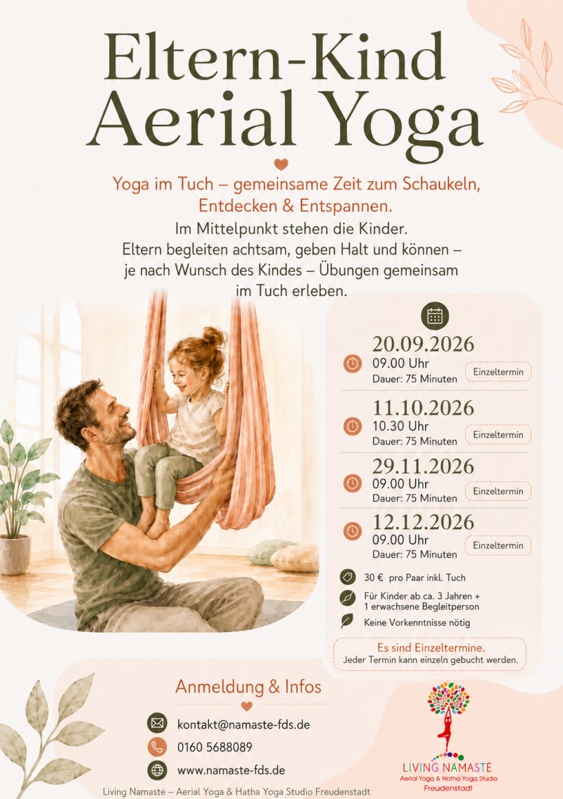 Eltern-Kind Workshop, Living Namaste, Aerial Yoga, Marina Dreyer